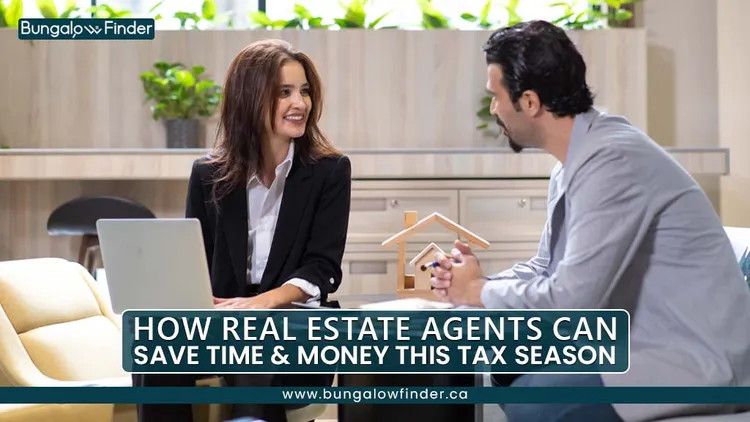 Real estate agent discussing tax-saving strategies with a client during tax season – Bungalow Finder